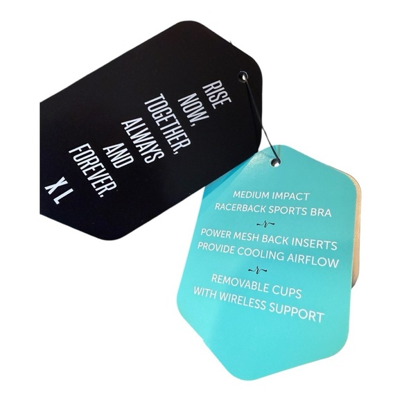 RISE INVINCIBLE Racerback Medium Impact Navy Blue Sports Bra Size X Large NEW - Picture 7 of 11